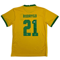 Autographed/Signed Rodrygo Silva de Goes Brazil Yellow Soccer World Cup Jersey Beckett BAS COA (ONLINE ORDER ONLY)