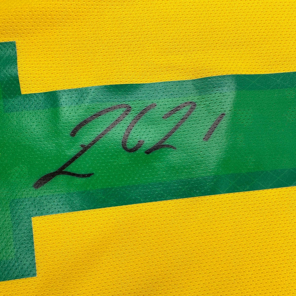 Autographed/Signed Rodrygo Silva de Goes Brazil Yellow Soccer World Cup Jersey Beckett BAS COA (ONLINE ORDER ONLY)