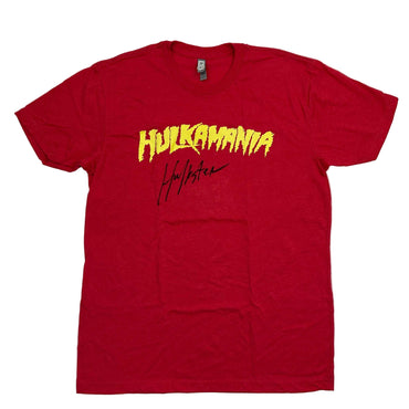 Autographed/Signed Hulk Hogan Hulkamania Red WWE Wrestling Shirt T-Shirt Beckett BAS COA (ONLINE ORDER ONLY)