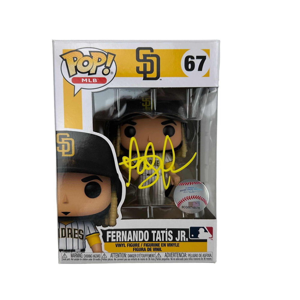 Autographed/Signed Fernando Tatis Jr. San Diego Padres #67 Funko Pop MLB Baseball Figurine Beckett BAS COA (ONLINE ORDER ONLY)