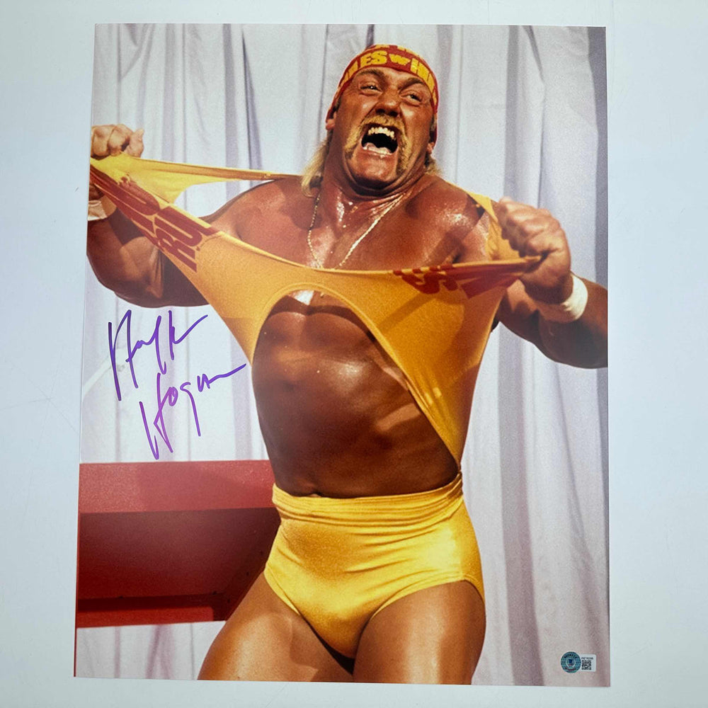 Autographed/Signed Hulk Hogan 16x20 WWE WWF Hulkamania Wrestling Photo Beckett BAS COA #4 (ONLINE ORDER ONLY)