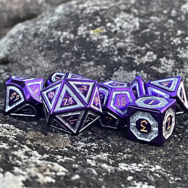 Cleric's Domain Purple And Silver Metal Dice Set (ONLINE ORDER ONLY)
