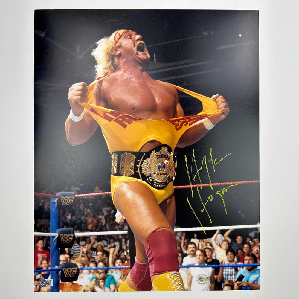 Autographed/Signed Hulk Hogan 16x20 WWE WWF Hulkamania Wrestling Photo Beckett BAS COA #10 (ONLINE ORDER ONLY)