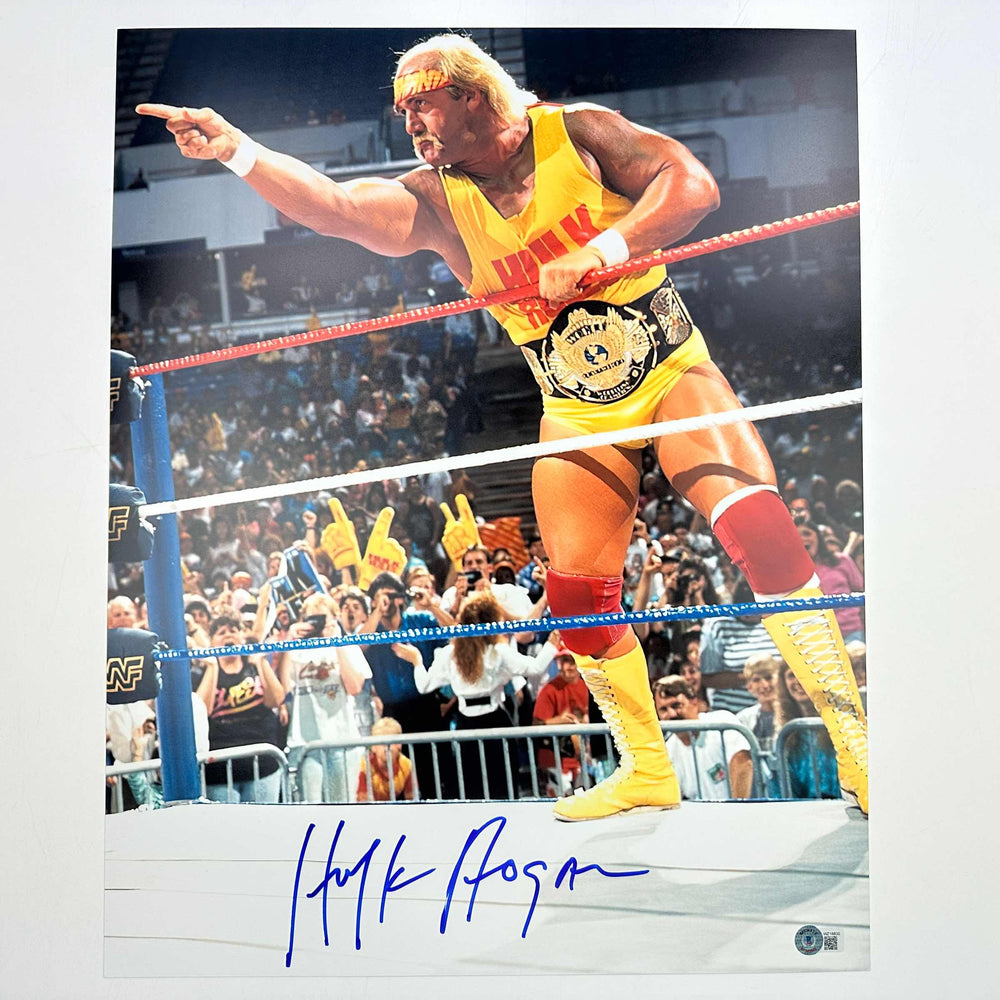 Autographed/Signed Hulk Hogan 16x20 WWE WWF Hulkamania Wrestling Photo Beckett BAS COA #11 (ONLINE ORDER ONLY)