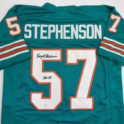 Autographed/Signed Dwight Stephenson HOF 98 Miami Teal Football Jersey JSA COA (ONLINE ORDER ONLY)