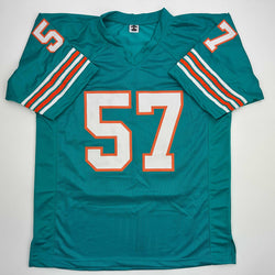 Autographed/Signed Dwight Stephenson HOF 98 Miami Teal Football Jersey JSA COA (ONLINE ORDER ONLY)
