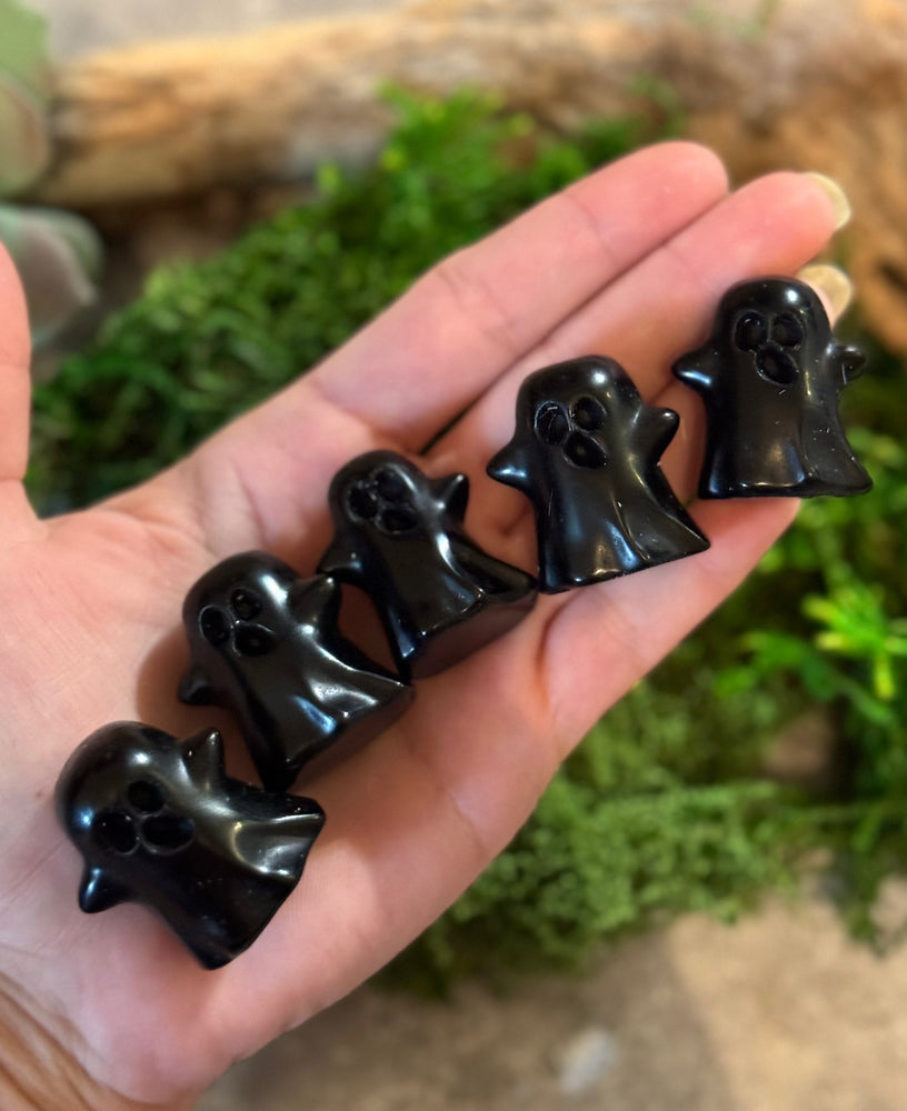 Black Obsidian Crystal Ghost – Halloween Figurine, Halloween Decor (ONLINE ORDER ONLY)
