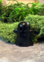 Black Obsidian Crystal Ghost – Halloween Figurine, Halloween Decor (ONLINE ORDER ONLY)