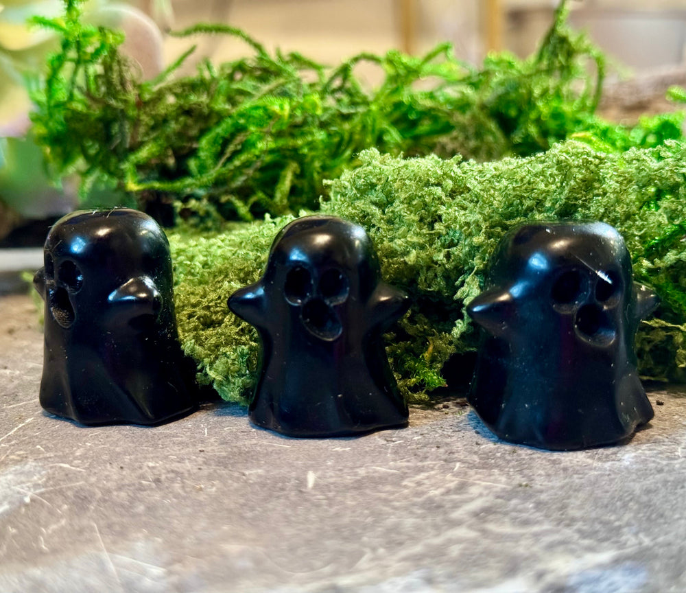 Black Obsidian Crystal Ghost – Halloween Figurine, Halloween Decor (ONLINE ORDER ONLY)
