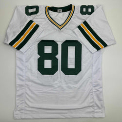 Autographed/Signed Donald Driver Green Bay White Football Jersey JSA COA (ONLINE ORDER ONLY)
