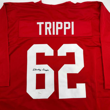 Autographed/Signed Charley Trippi Arizona Red Football Jersey JSA COA (ONLINE ORDER ONLY)