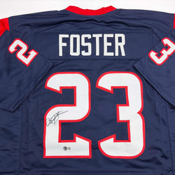 Autographed/Signed Arian Foster Houston Blue Football Jersey Beckett BAS COA (ONLINE ORDER ONLY)