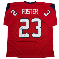 Autographed/Signed Arian Foster Houston Red Football Jersey Beckett BAS COA (ONLINE ORDER ONLY)