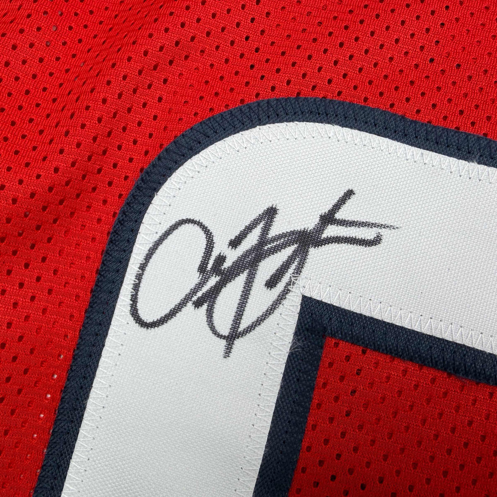 Autographed/Signed Arian Foster Houston Red Football Jersey Beckett BAS COA (ONLINE ORDER ONLY)