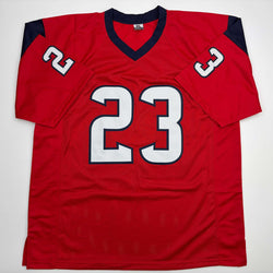 Autographed/Signed Arian Foster Houston Red Football Jersey Beckett BAS COA (ONLINE ORDER ONLY)