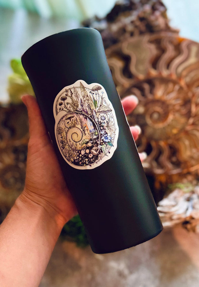 Ammonite Sticker – 3" Ancient Fossil Crystal Spiral Vinyl Decal (ONLINE ORDER ONLY)