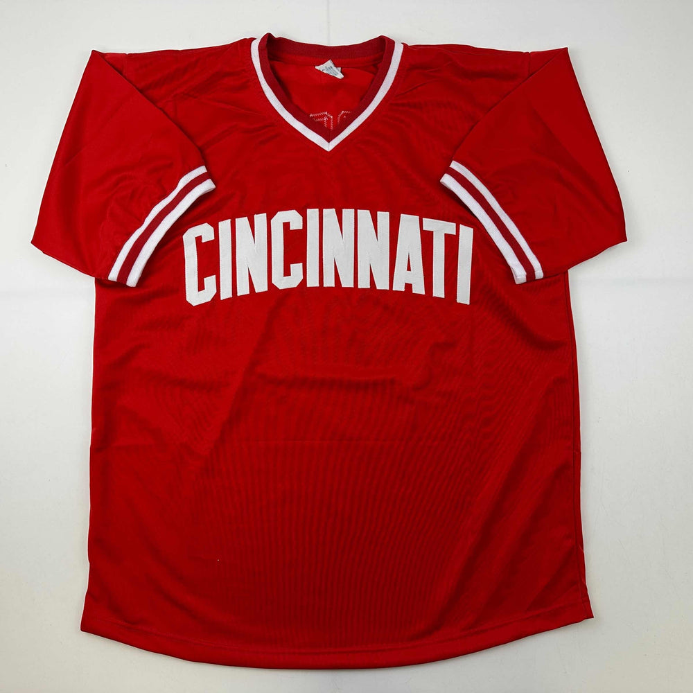 Facsimile Autographed Pete Rose Cincinnati Red Reprint Laser Auto Baseball Jersey Size Men's XL (ONLINE ORDER ONLY)