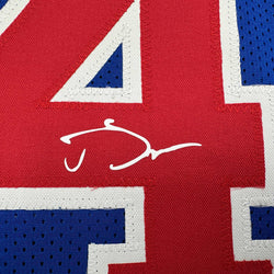 Framed Facsimile Autographed Joe Dumars 35x39 Detroit Blue Reprint Laser Auto Basketball Jersey (ONLINE ORDER ONLY)
