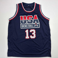 Autographed/Signed Shaquille Shaq O'Neal USA United States Blue Basketball Jersey PSA/DNA COA (ONLINE ORDER ONLY)