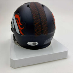 Autographed/Signed RJ R.J. Harvey Denver Broncos Speed Mini Football Helmet JSA COA (ONLINE ORDER ONLY)