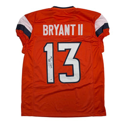 Autographed/Signed Pat Bryant II Denver Orange Pro Cut Football Jersey JSA COA (ONLINE ORDER ONLY)