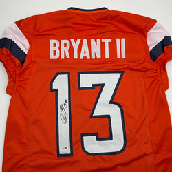 Autographed/Signed Pat Bryant II Denver Orange Pro Cut Football Jersey JSA COA (ONLINE ORDER ONLY)