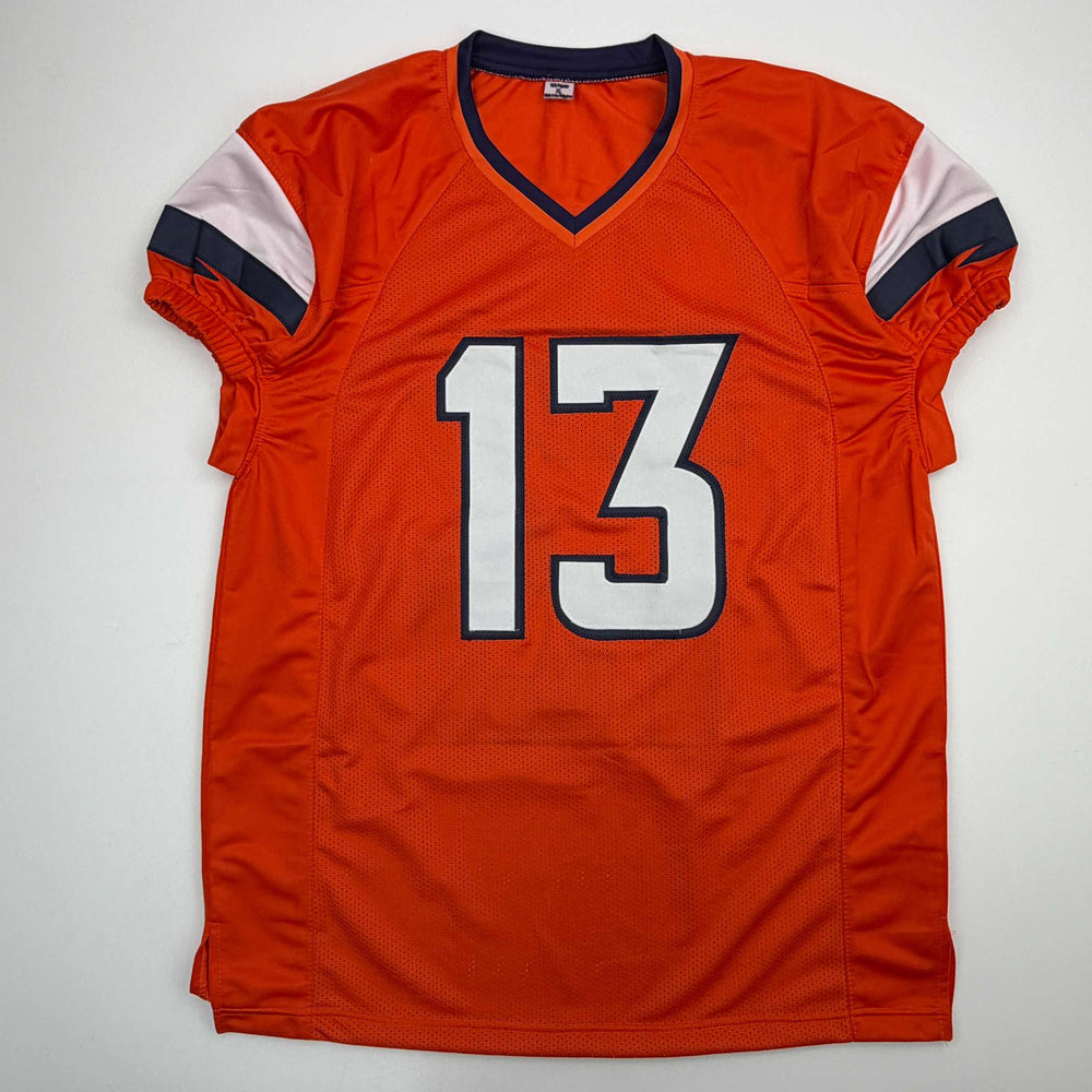 Autographed/Signed Pat Bryant II Denver Orange Pro Cut Football Jersey JSA COA (ONLINE ORDER ONLY)