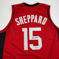 Autographed/Signed Reed Sheppard Houston Red Basketball Jersey Beckett BAS COA (ONLINE ORDER ONLY)