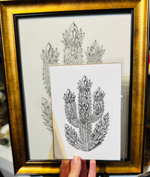 Crystal Cactus 5x7 Art Print – Mystical Desert Crystal Art with Poetry (ONLINE ORDER ONLY)