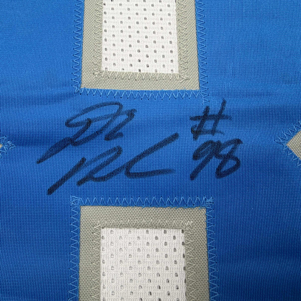 Autographed/Signed D.J. DJ Reader Detroit White Football Jersey Beckett BAS COA (ONLINE ORDER ONLY)
