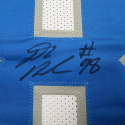 Autographed/Signed D.J. DJ Reader Detroit White Football Jersey Beckett BAS COA (ONLINE ORDER ONLY)
