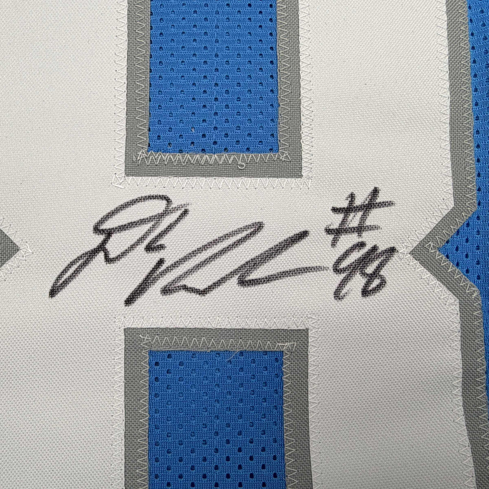 Autographed/Signed D.J. DJ Reader Detroit Blue Football Jersey Beckett BAS COA (ONLINE ORDER ONLY)