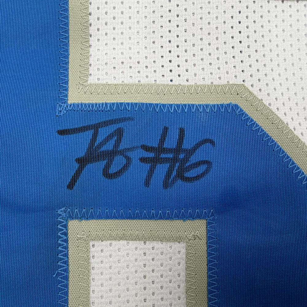Autographed/Signed Terrion Arnold Detroit White Football Jersey Beckett BAS COA (ONLINE ORDER ONLY)