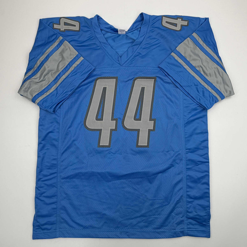 Autographed/Signed Malcolm Rodriguez Detroit Blue Football Jersey Beckett BAS COA (ONLINE ORDER ONLY)