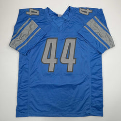 Autographed/Signed Malcolm Rodriguez Detroit Blue Football Jersey Beckett BAS COA (ONLINE ORDER ONLY)