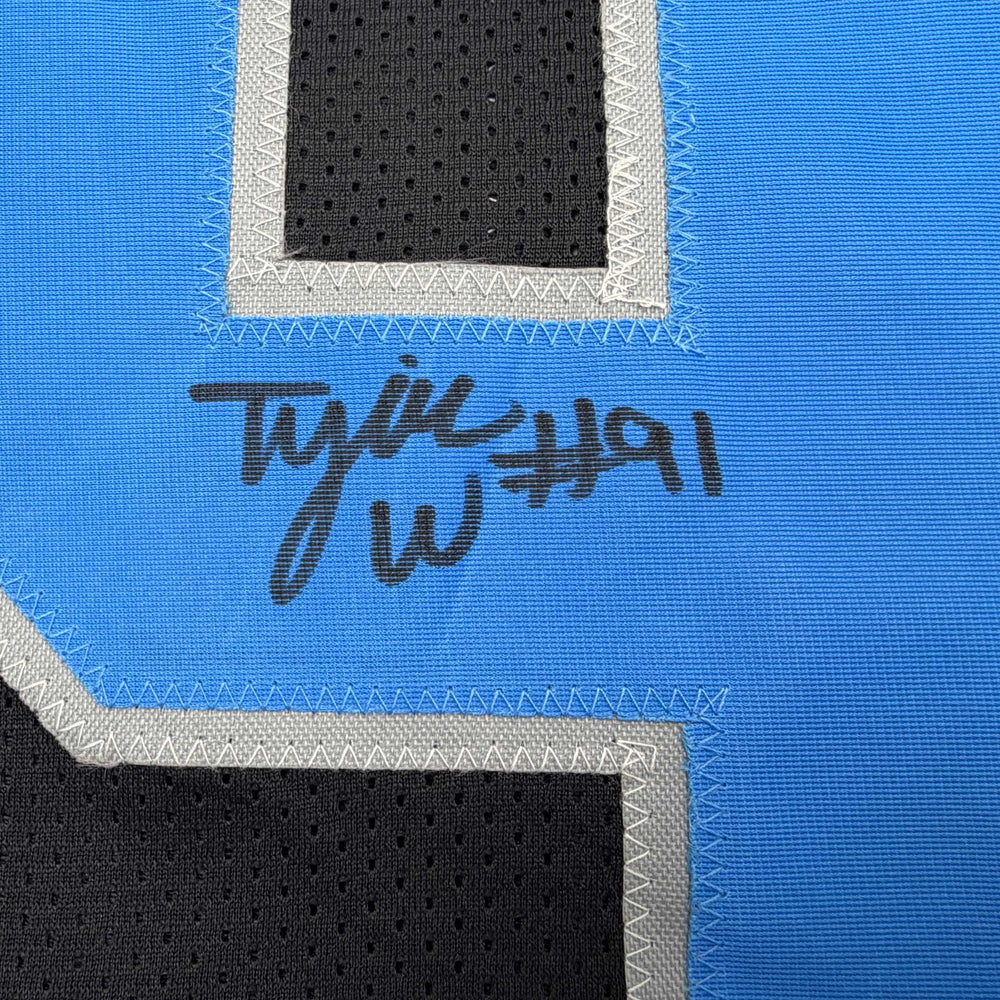 Autographed/Signed Tyleik Williams Detroit Black Football Jersey Beckett BAS COA (ONLINE ORDER ONLY)