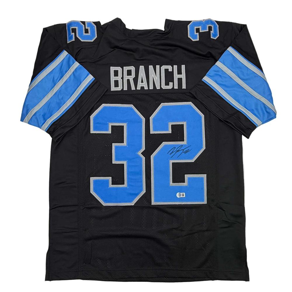 Autographed/Signed Brian Branch Detroit Black Football Jersey Beckett BAS COA (ONLINE ORDER ONLY)