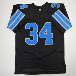 Autographed/Signed Alex Anzalone Detroit Black Football Jersey Beckett BAS COA (ONLINE ORDER ONLY)