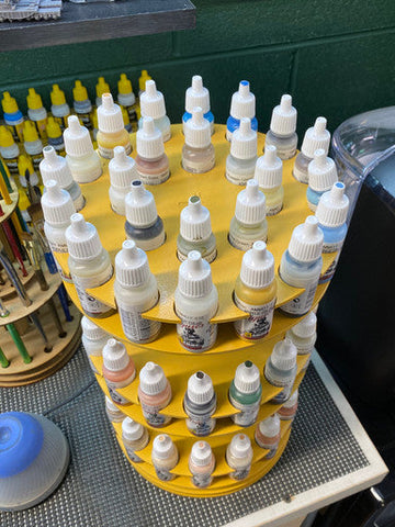 Rotating Paint Rack - For 26mm Dropper Bottles (AMMO, Vallejo, Army Painter, etc) (Online Order Only) (Online Order Only)