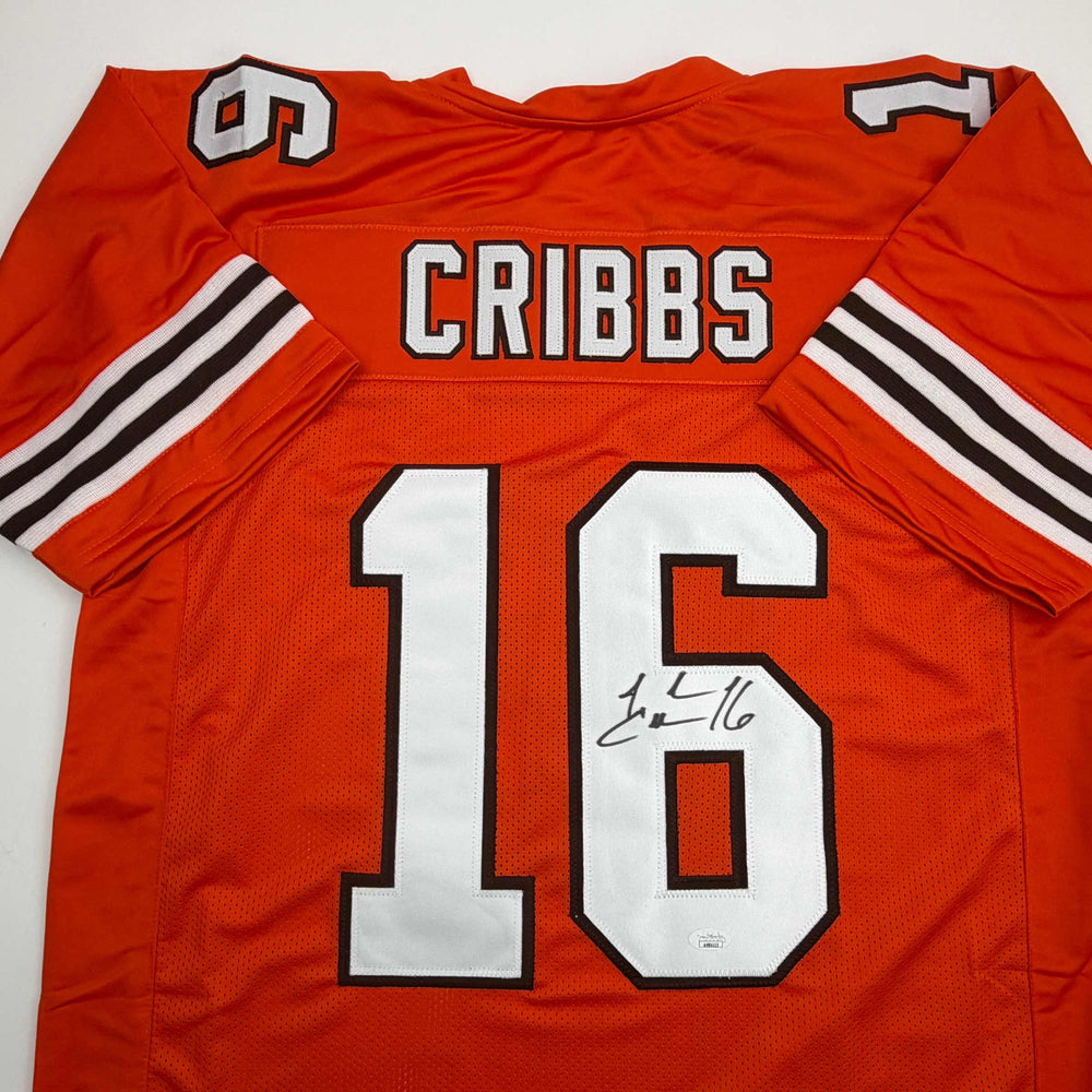 Autographed/Signed Josh Cribbs Cleveland Football Orange Jersey JSA COA (ONLINE ORDER ONLY)
