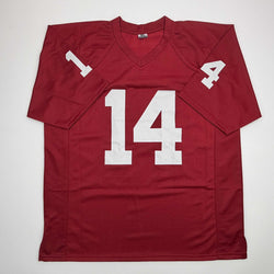 Autographed/Signed Sam Bradford Oklahoma Red College Football Jersey Beckett BAS COA (ONLINE ORDER ONLY)