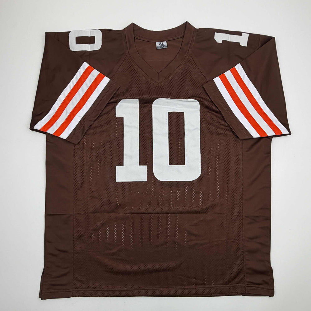 Autographed/Signed Quinshon Judkins Cleveland Football Brown Jersey Beckett BAS COA (ONLINE ORDER ONLY)