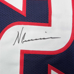 Autographed/Signed Nico Collins Houston Blue Rookie Football Jersey JSA COA (ONLINE ORDER ONLY)
