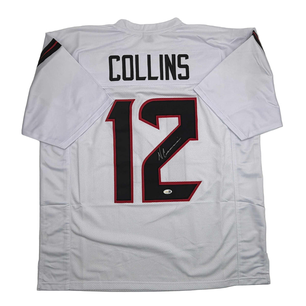 Autographed/Signed Nico Collins Houston White Football Jersey JSA COA (ONLINE ORDER ONLY)