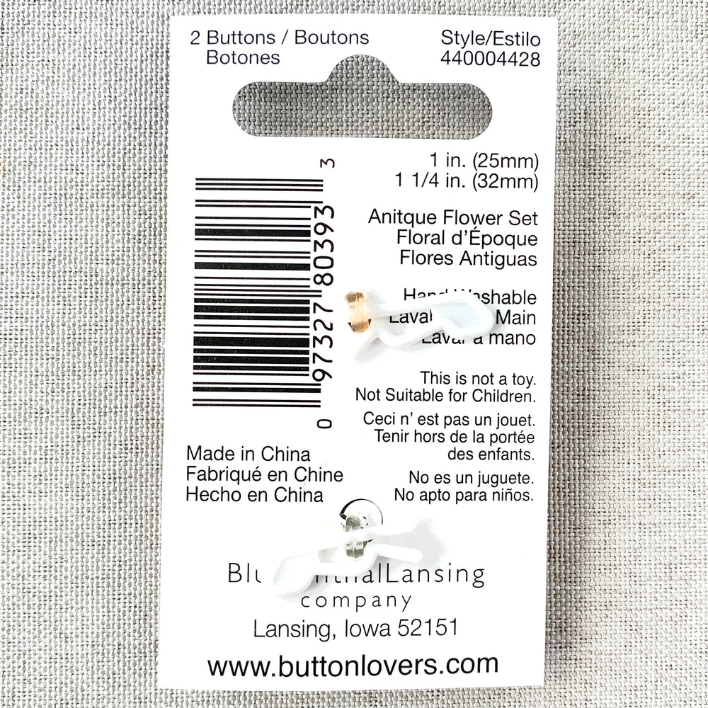 4428 Antique Flower - Collectors Buttons - 1 Hole Shank Buttons - 25mm 32mm - Orange Yellow (ONLINE ORDER ONLY)