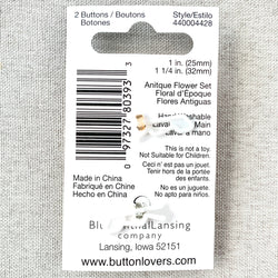 4428 Antique Flower - Collectors Buttons - 1 Hole Shank Buttons - 25mm 32mm - Orange Yellow (ONLINE ORDER ONLY)