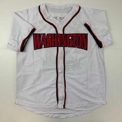 Facsimile Autographed Max Scherzer Washington White Reprint Laser Auto Baseball Jersey Size Men's XL (ONLINE ORDER ONLY)