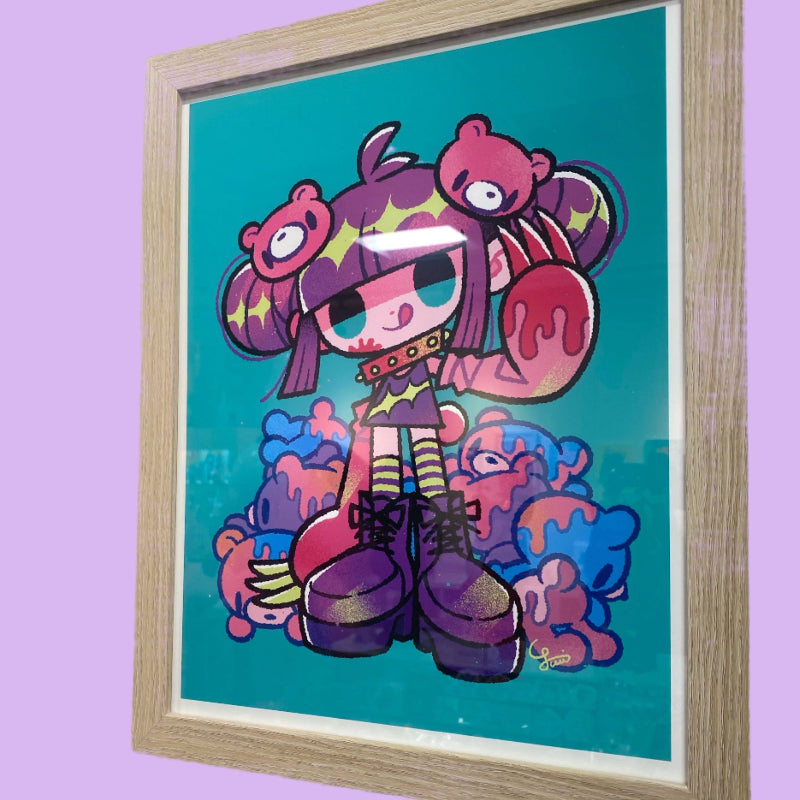 Yuri Takahashi - Strongest Me - Framed Giclee - Gloomy Bear Exhibition (ONLINE ORDER ONLY)