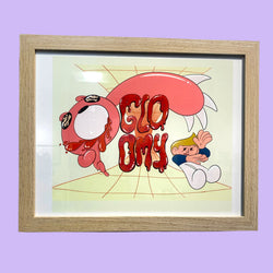 Genie Espinosa - Y2Kg-beR - Framed Giclee - Gloomy Bear Exhibition (ONLINE ORDER ONLY)