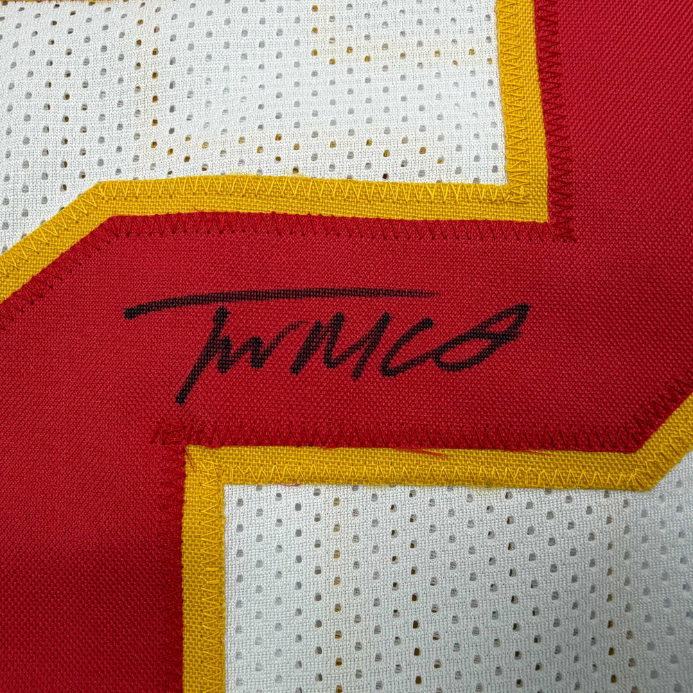 Autographed/Signed Trent McDuffie Kansas City White Football Jersey JSA COA (ONLINE ORDER ONLY)